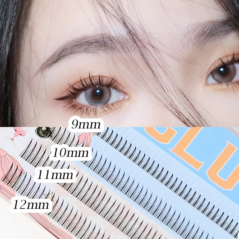 Image of 7-12mm A/M Typ Wimpern Wimpernbüschel Natürliche Feen-Wimpern Einzelne Cluster-Wimpern Koreanischer Stil Augen-Make-up Wimpern
