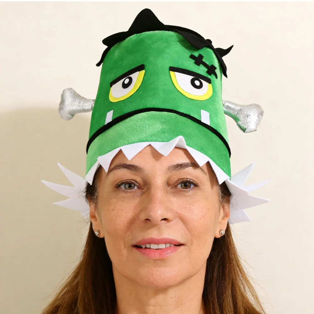 

Funny Green Monster Hat Saint Patrick's Day Cosplay Irish Festival Headpiece Hats Carnival Halloween Party Costume Props