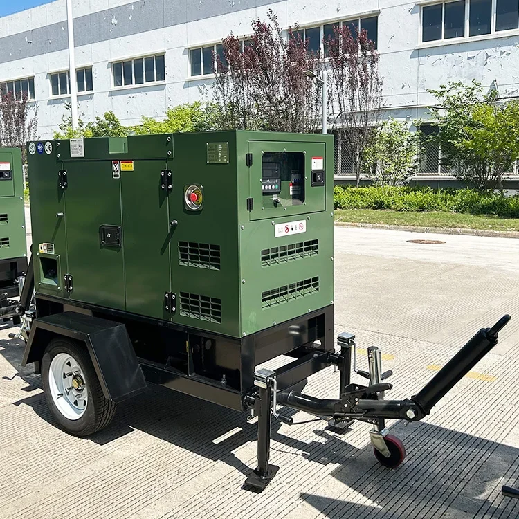 Portable Type ATS Options Water-Cooled Silent Trailer Type Diesel Generator with 30kw-3000kw 50/60Hz 220V/380V ,1500/1800RPM