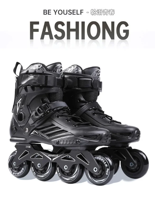 

New Adult Unisex Beginner Skates - Single-Row Straight Wheel Flat Inline Roller Skates
