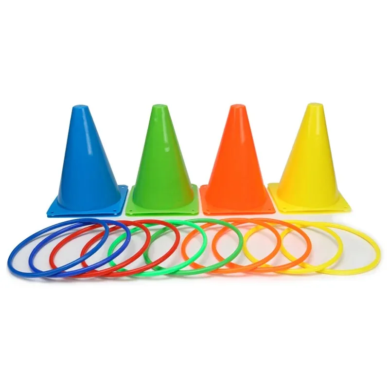 Toss Cones Rings Game Kids Toy Outdoor Soccer Football Training Carnival Family Games Yard Combo Colored Sports Children Plastic