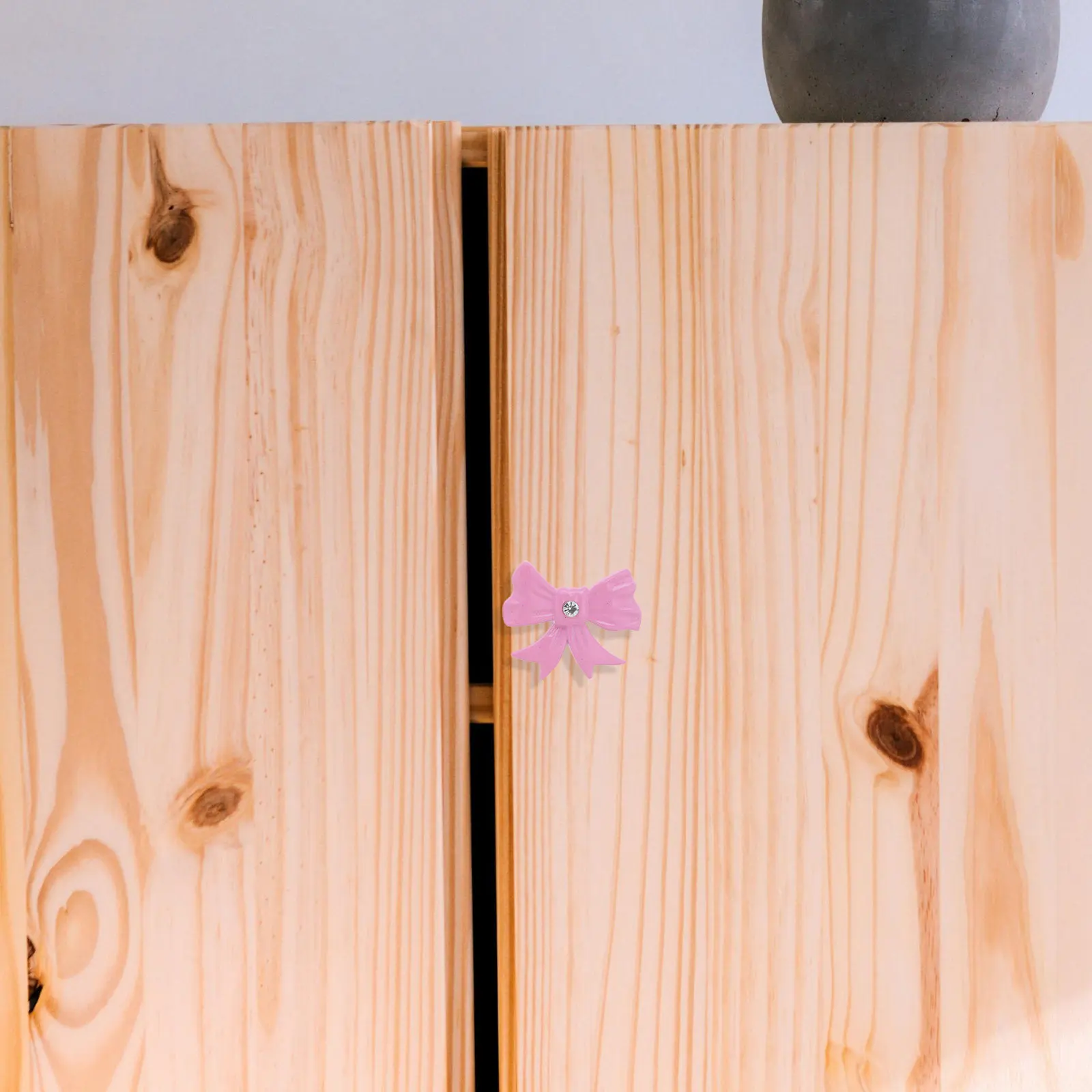 8Pcs Pink Bow Drawer Knobs Vintage Bowknot Shaped Cabinet Handles Single Hole Dresser Pulls for Girls Bedroom Nursery Vanity