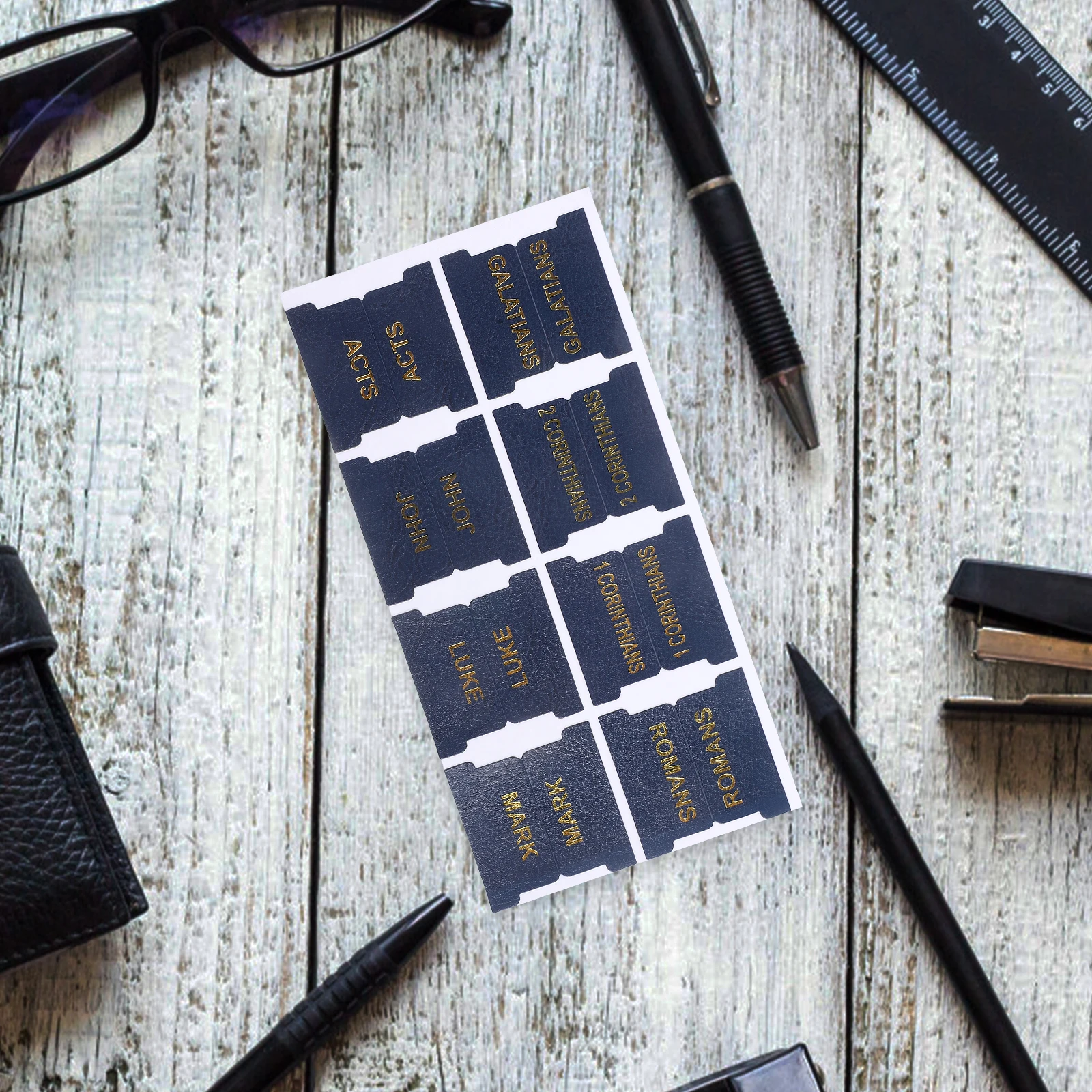 1Set Bible Index Tabs Sturdy PU Blank Labels Reading Bookmarks for Bible Study Students Men Women Blank Tabs
