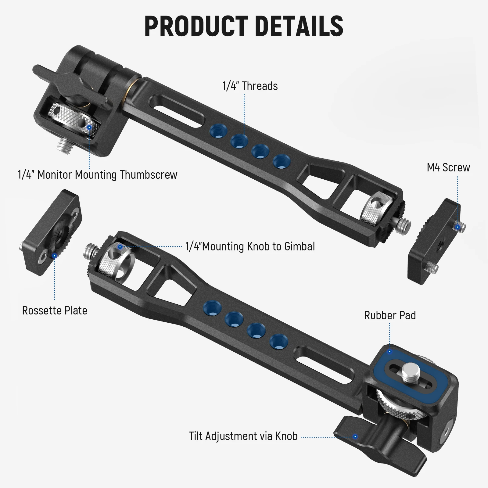 NEEWER Adjustable Field Monitor Mount, 360° Rotatable Camera Monitor Bracket with 1/4