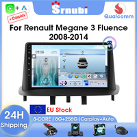 Srnubi Car Radio For Renault Megane 3 Fluence Samsung SM3 2008-2014 Multimedia Player Carplay Android Auto Autoradio Navigatore