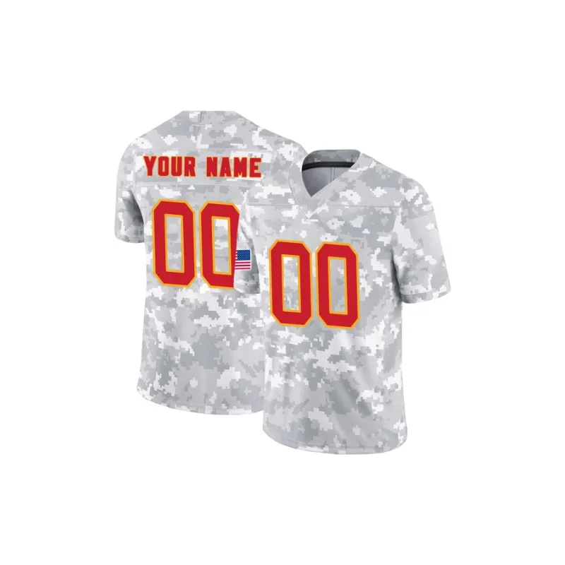 Men's Custom Camouflage American Football Jersey Personalized Name&Number Embroidered Short Sleeve Sportswear Kansas City Chiefs