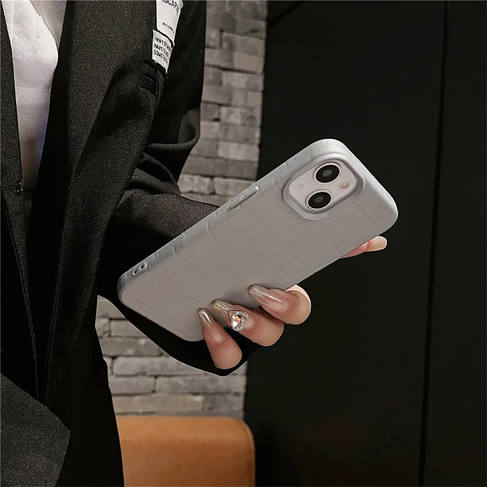 Simple Skin striae Cover For iPhone 15 14 13 12 11 Pro Max Plus Soft TPU Shockproof Protective Phone Case