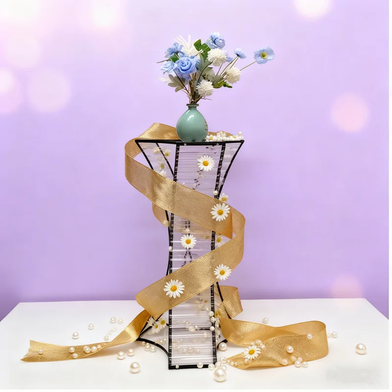 4/10pcs Acrylic Metal Flower Stand, Wedding Centerpieces, Event Flowers, Road Lead, Home Party Decoration,