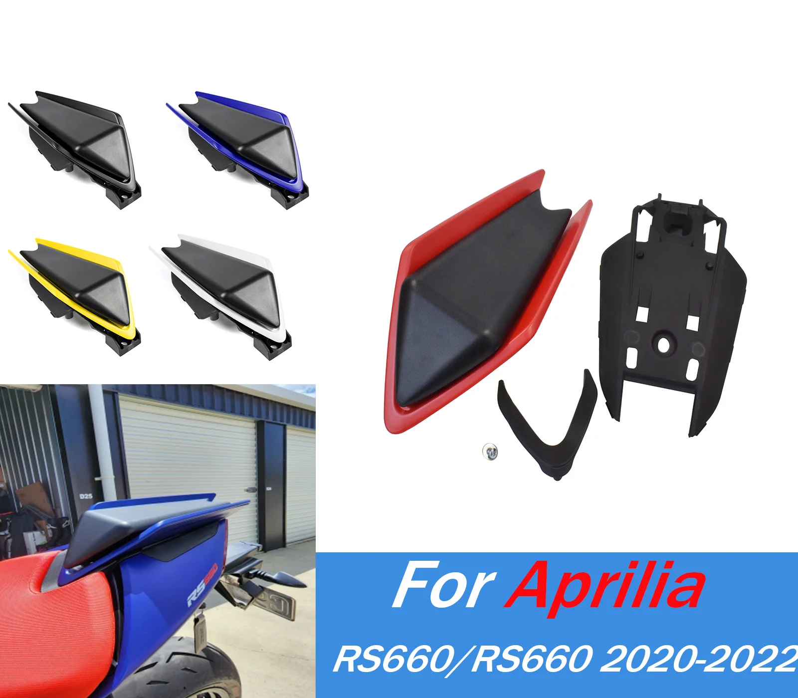 

Motorcycle Rear Seat Cowl Fairing Cover For Aprilia RS660 Tuono 660 RSV4 2021-2022 Passenger Pillion Solo Seat Hump Aaccessory