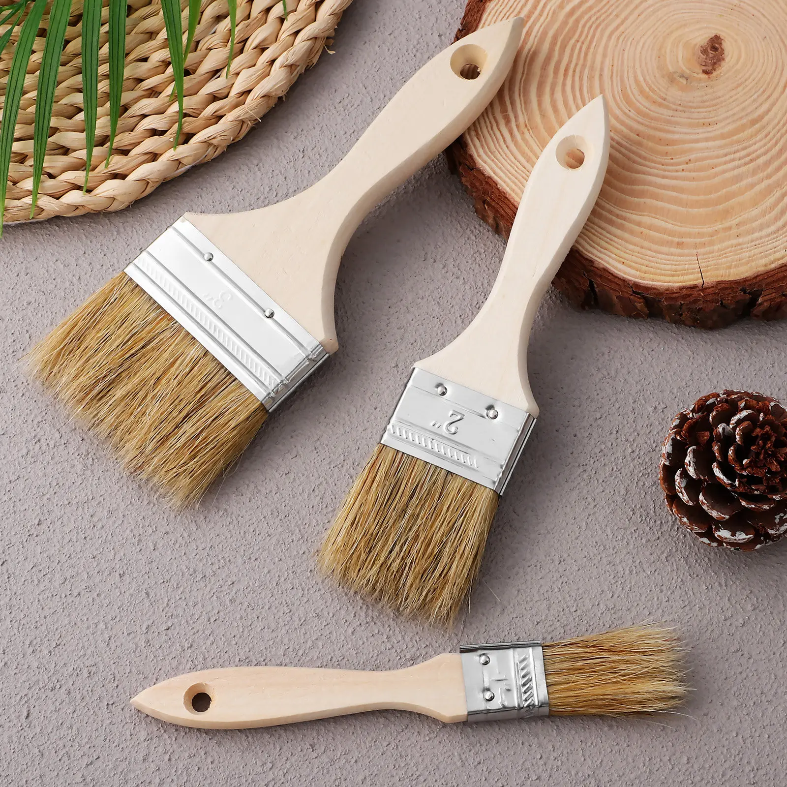 

Набор из 24 многофункциональных кистей с прочной деревянной ручкой для рисования, барбекю, очистки и DIY-проектов по маслу