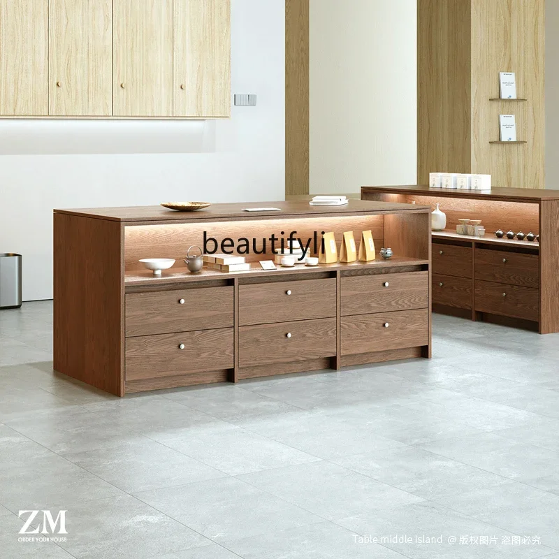 LXNakajima Flowing Water Platform Lighting Tea Shop Gift Product Display Cabinet Product Display Cabinet Shelf