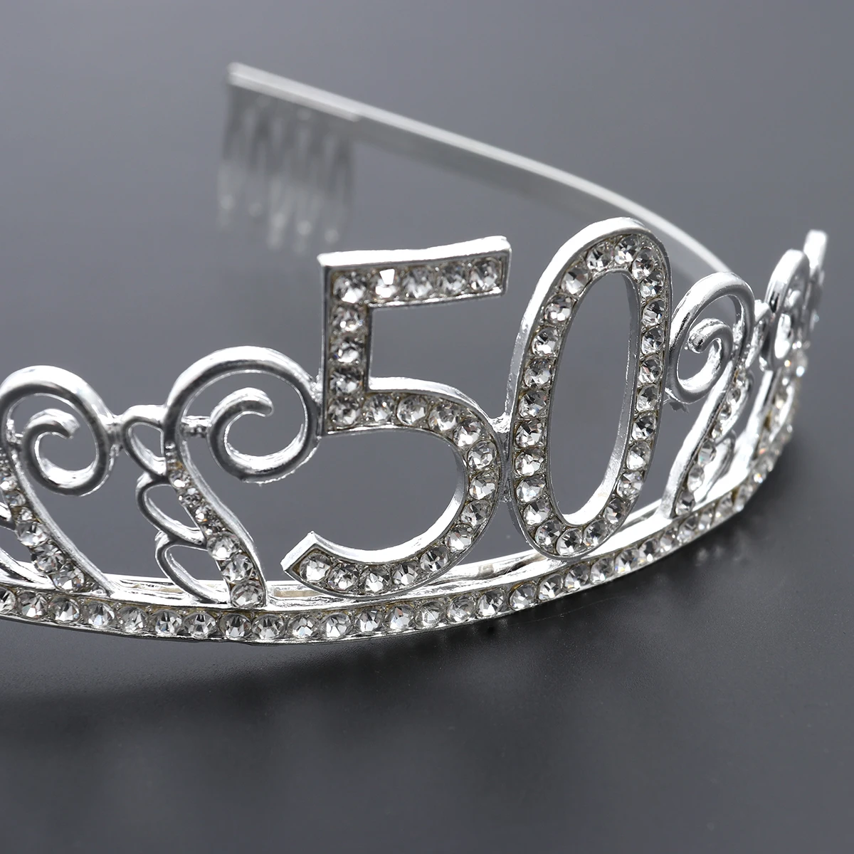 

Birthday Crown Tiara Decorative Rhinestones Hair Birthday Party Sash Comb Party Sash Lightweight Durable Portable