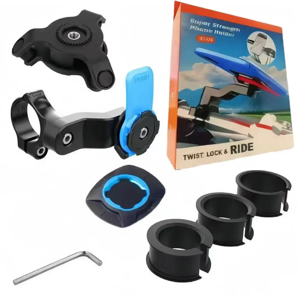 

Motorcycle and mountain bike universal mobile phone holder, shock-absorbing handle holder, 360 ° rotating navigation bracket