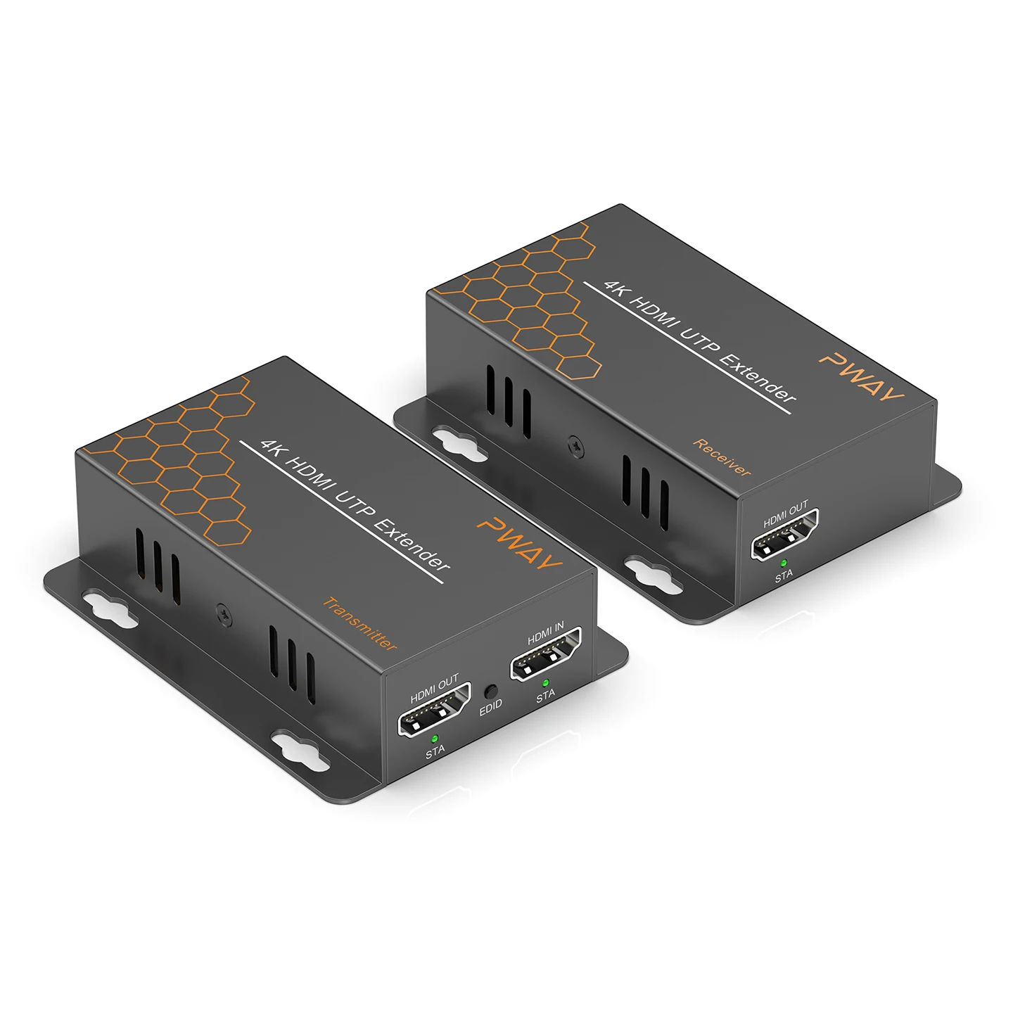 PWAY 4K HDMI Extender Over Cat5e/Cat6 Network Cable - Up To 70m/230ft, POC & IR Support