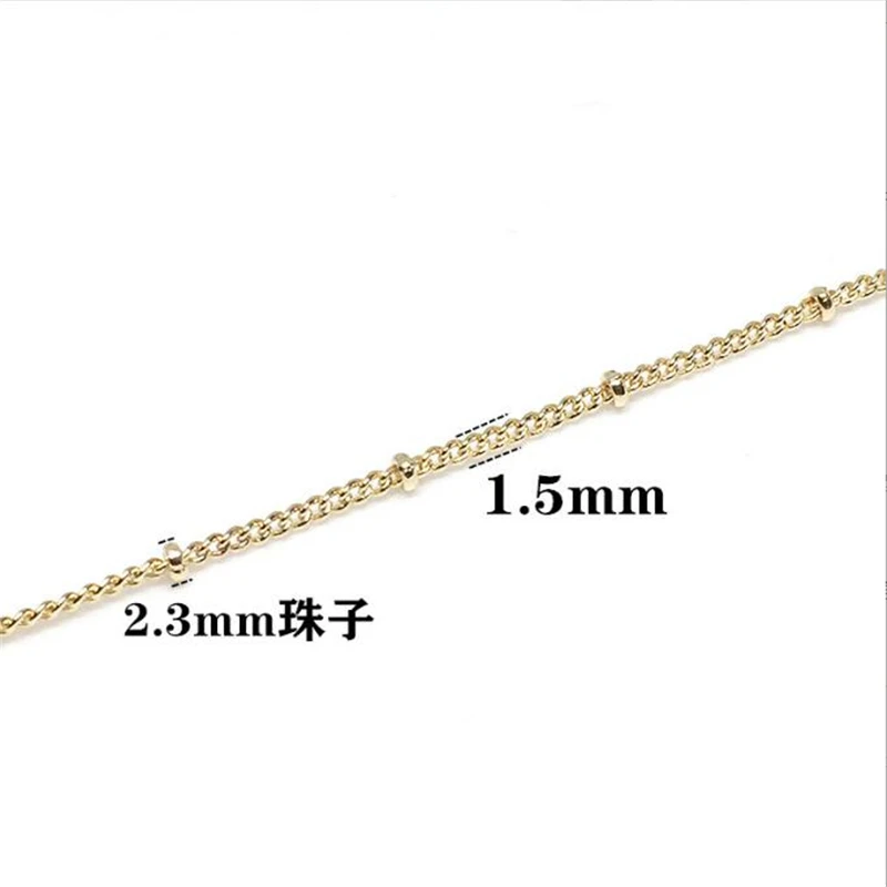 14K Gold Plated Brass Hypoallergenic Beads Link Chains For DIY Necklace Jewelry Making No Fade Extend Chain Crafts Accessories