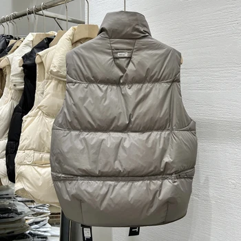 Women Autumn Winter Down Cotton Vest Jacket 2025 New Women Loose Stand Collar Vest Coat Women Short Vest Jacket Cotton Waistcoat 5