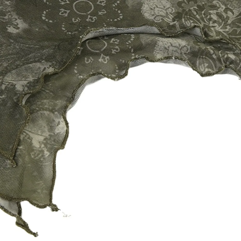 قميص قصير عتيق بدون ظهر من الدانتيل بدون أكمام غير منتظم سترة نسائية ملابس الشارع الشهير قميص قصير بوهو صيفي #3