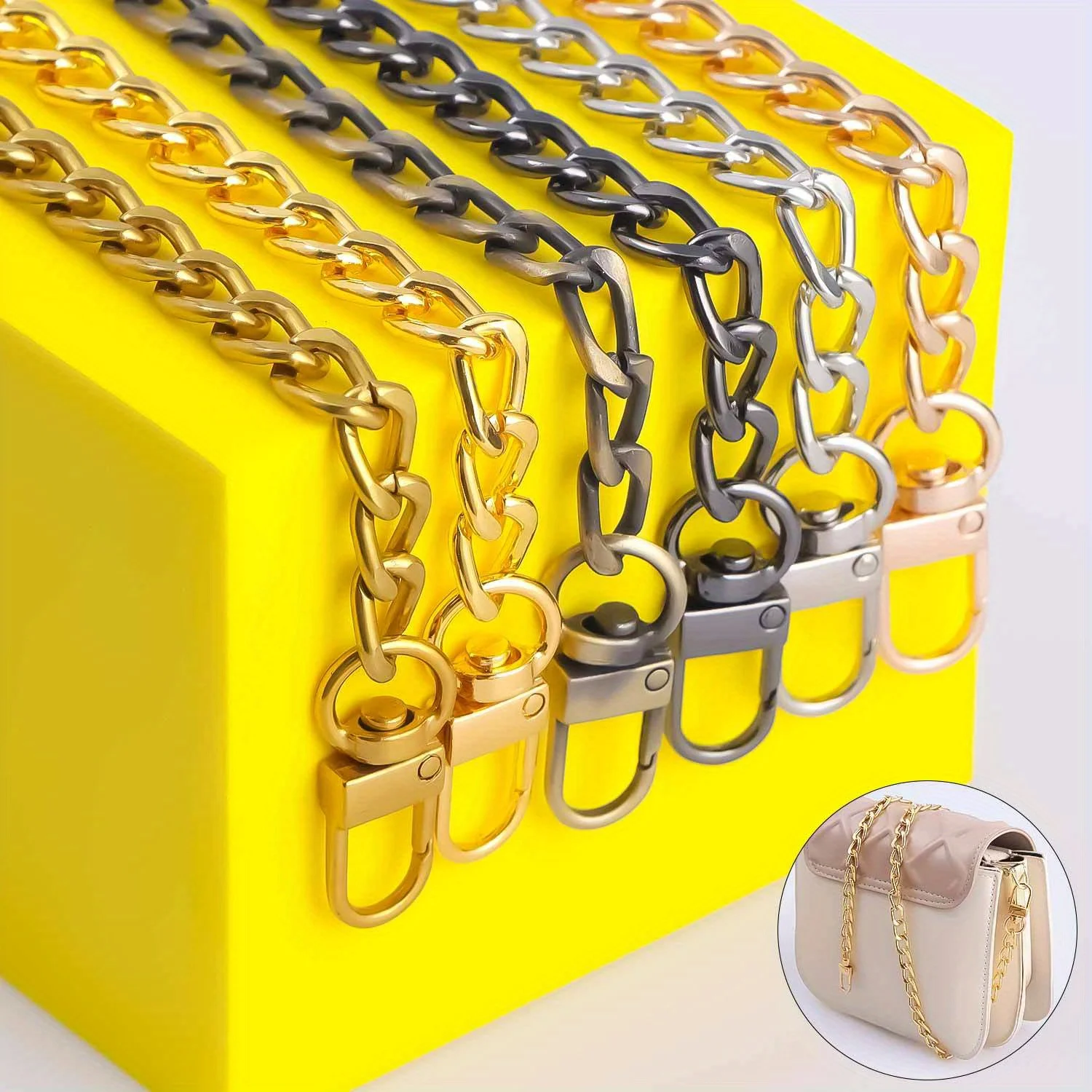 Metal Chain Strap for Bags Handles Crossbody Handbag Shoulder Purse Bag Chain Decorative Accessories