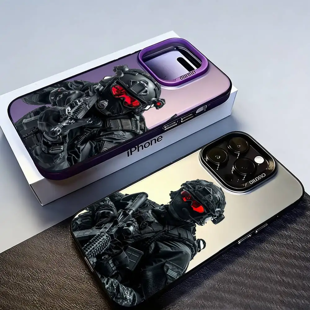 

Military Army Special Forces Phone Case For iPhone17, 16,15,14,13,12 Pro Max Black Candy Matte Shockproof Cover