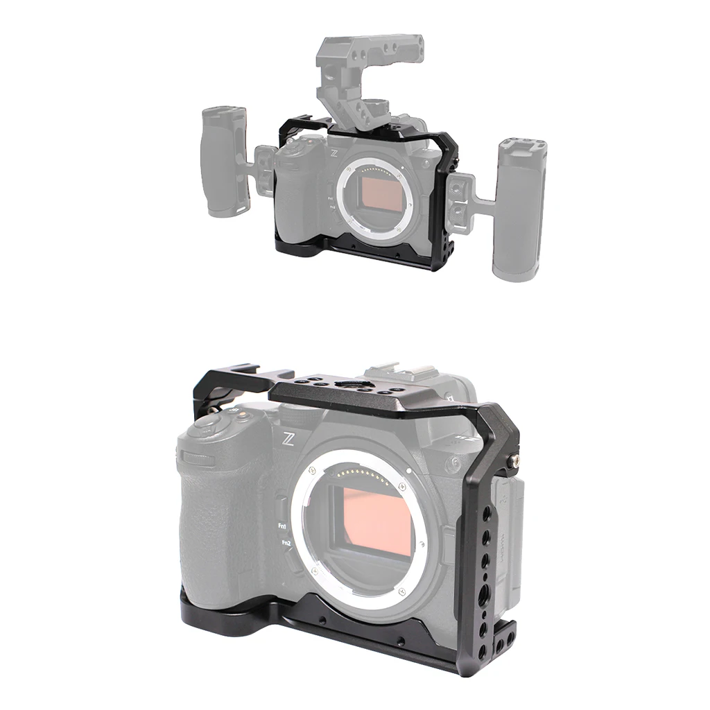 Kamerakäfig für Nikon Z6III / Z5II Z6II Z7II Z5 Z6 Z7 mit Kaltschuhhalterung 1/4 3/8 Zoll Locherweiterungsrahmen aus Aluminiumlegierung – Detail 4