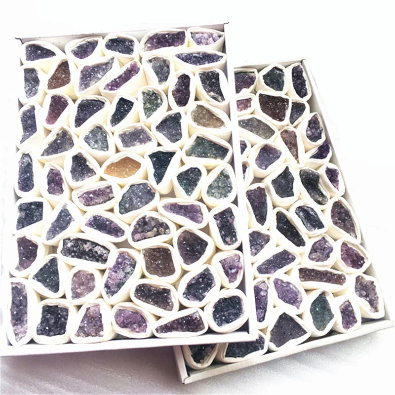 Natural Healing Crystals Stones for Home Decoration, Quartz Box Set, amethyst, rough Cluster