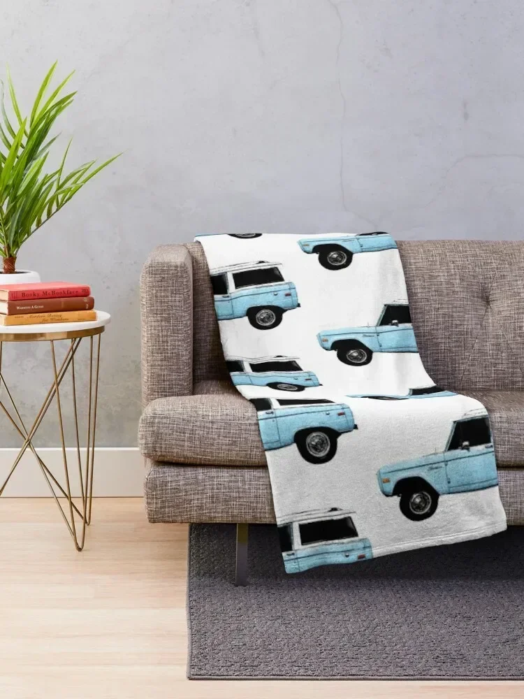 Vintage/Classic Bronco, Gifts for Car Lovers Throw Blanket Thins Thin Plaid Extra Large Throw Blankets