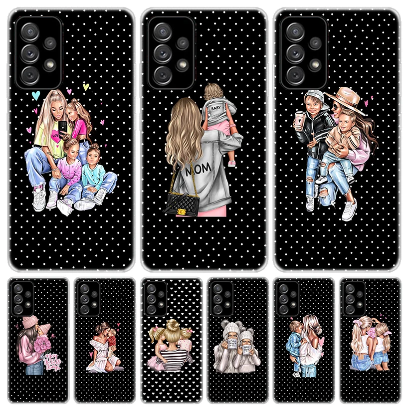 Fashion Family Mother Mom Baby For Samsung Galaxy A15 A14 A13 A12 A55 A54 A53 A52 Phone Case A32 A35 A34 A33 A25 A24 A23 A22 A04