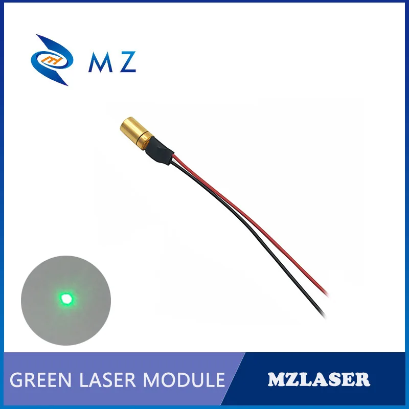 Módulo láser de punto verde de tamaño pequeño, lente PMMA de alta calidad, accionado por APC Industrial, D6 mm, 520nm, 0,5 mw