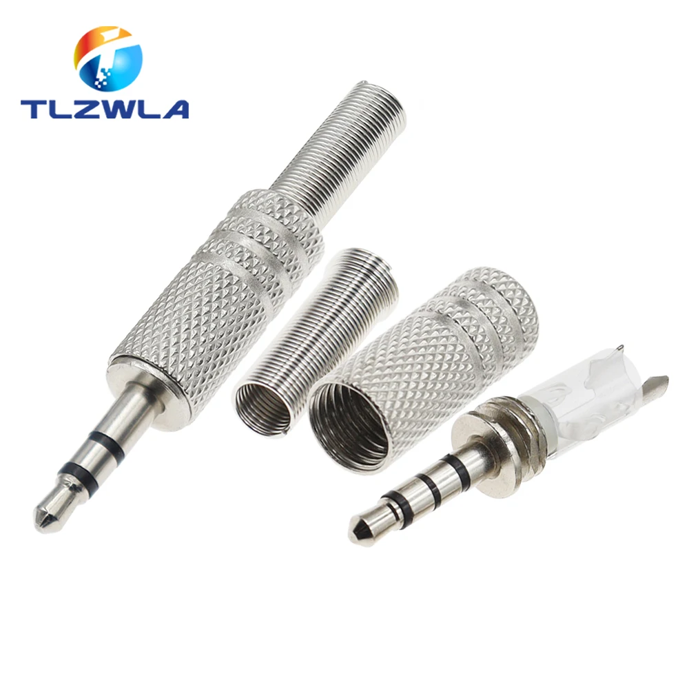 5PCS Metal Repair 3.5mm Male Headphone Plug Mono Stereo Audio Solder Cable Connector 3.5 2Pole 3Pole 4Pole Earphone Jack Adapter