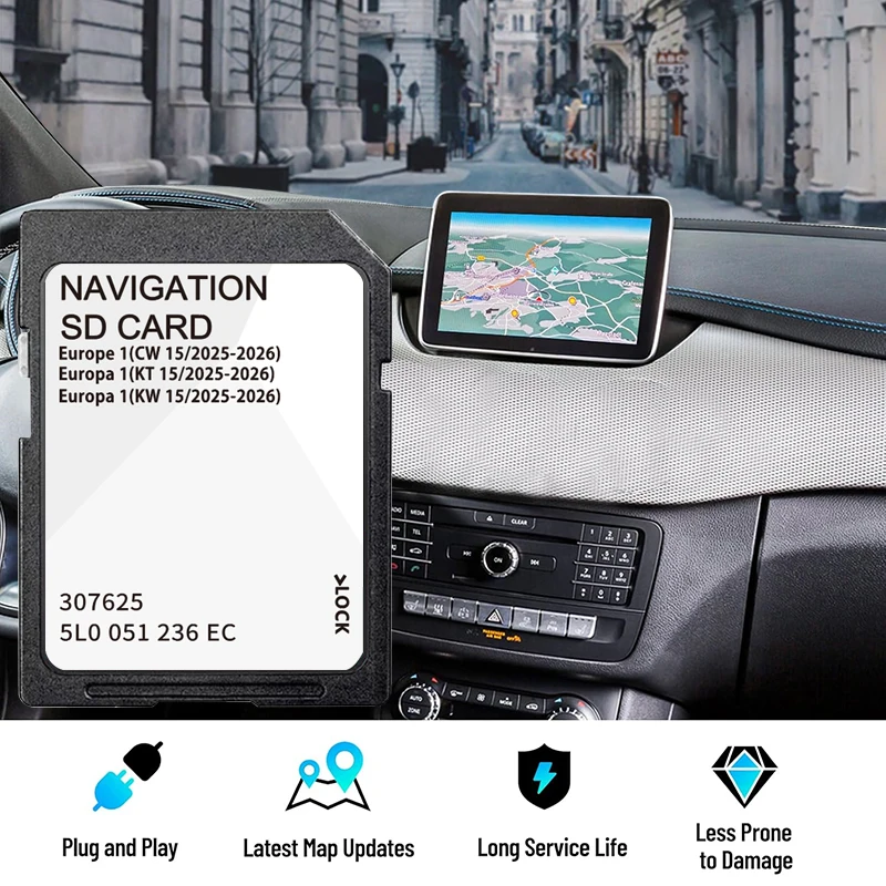 

Карта Европы Amundsen MIB2 Nav SD Card 5L0051236EC для Skoda Octavia Superb Fabia Rapid Yeti, 2025-2026, Discover Media2 GPS