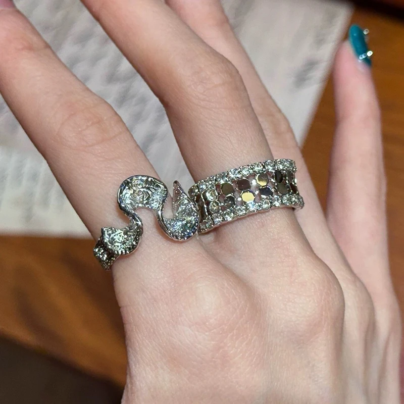 GANPUP Exquisite Glänzende Zirkon Verstellbare Fingerringe für Frauen Süße Mode Neuer Ring Schmuck Geschenk Party anillos mujer – Detail 3