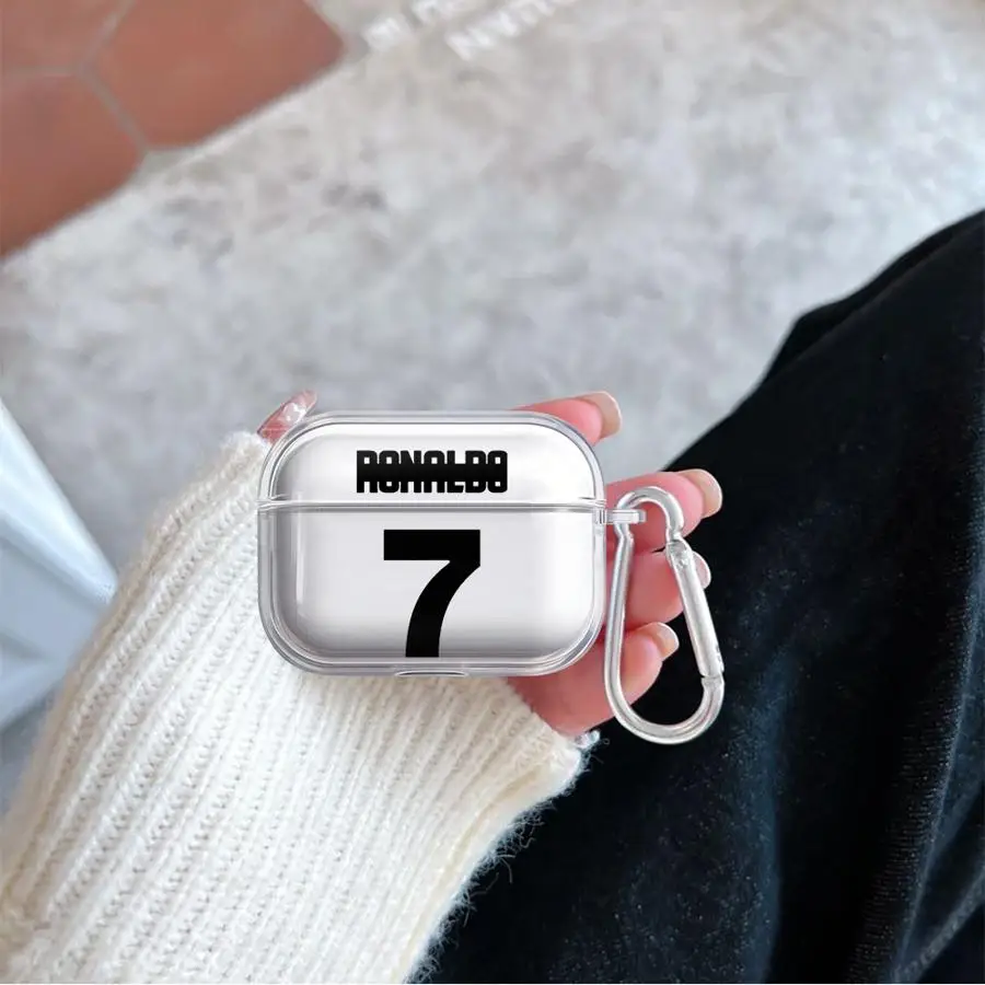 Case For Airpods 3 4 Pro3 Pro 1 2 Pro2 Clear Earphone Cases Cover FootBall Number 10 7
