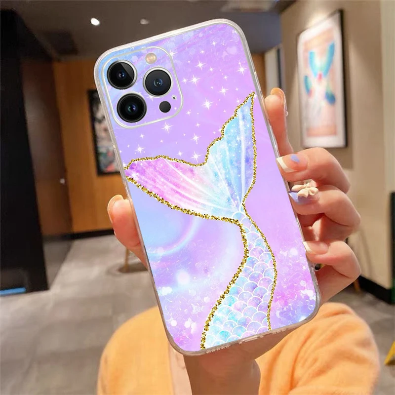 Mermaid scales Fish Scale Phone Case For iphone 16 15 14 Pro Max 16 15 14 13 12 Pro 15Plus iphone 11