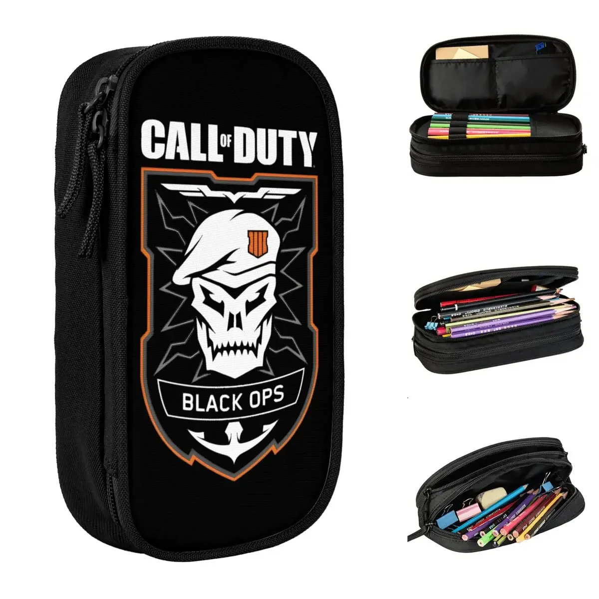 Call Of Dutys Skull Game Pencil Cases Pencilcases Pen Box Kids Big Capacity Bag School Supplies Gift Accessories