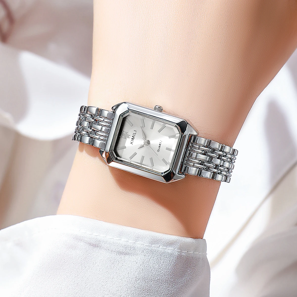 8pcs/set Women's Gift Watch Classic Business Style Women's Luxury Simple Dial Quartz Watch Combination Set (Box Not Included)