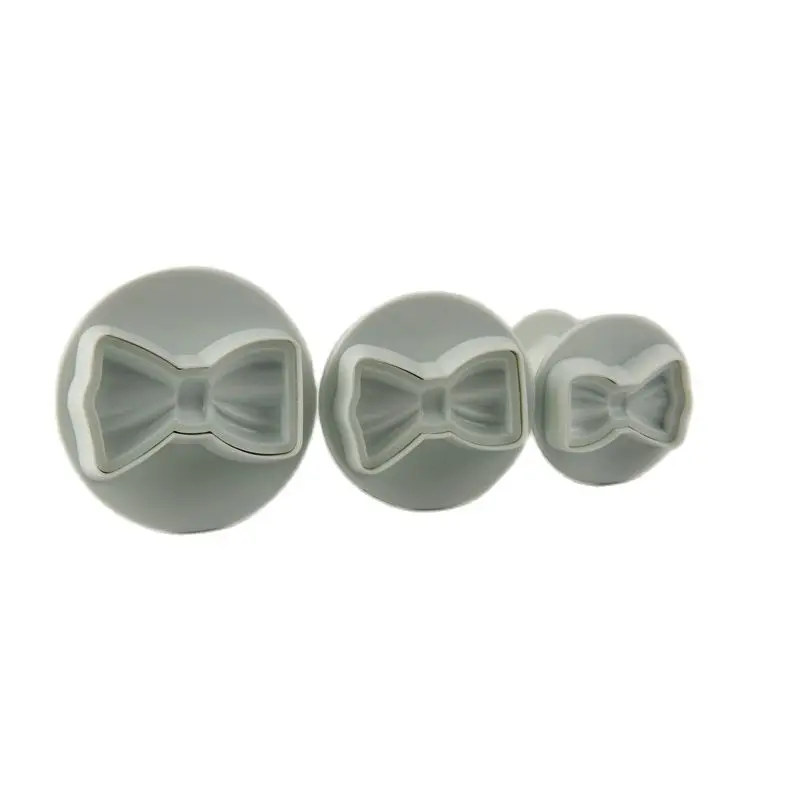 

Plastic 3pcs Bow-Tie Plunger Cutters Cake Decoration Fondant Molds Set HB0612