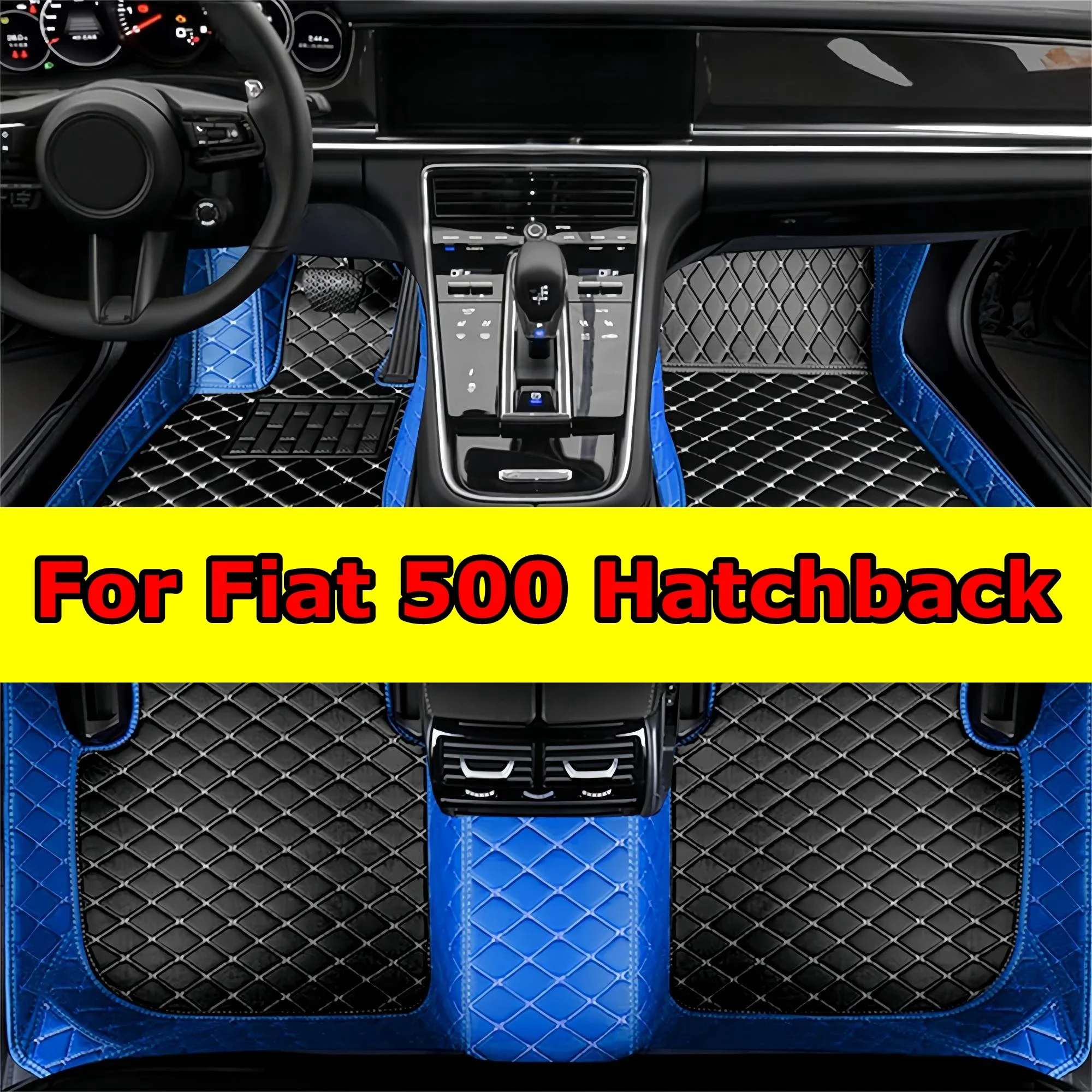 

Утолщенные автомобильные коврики для Fiat 500 Hatchback 2008 2009 2010 2011 2012, покрытие, роскошные кожаные напольные вкладыши с 3D погодой