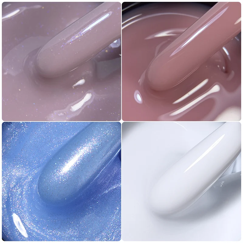 MSHARE 50 g rosa Builder-Nagelgel für Nagelverlängerungsabdeckung, weiß, lila, hochdichtes, selbstnivellierendes Hartgel, französische Nagelkunst, 50 ml