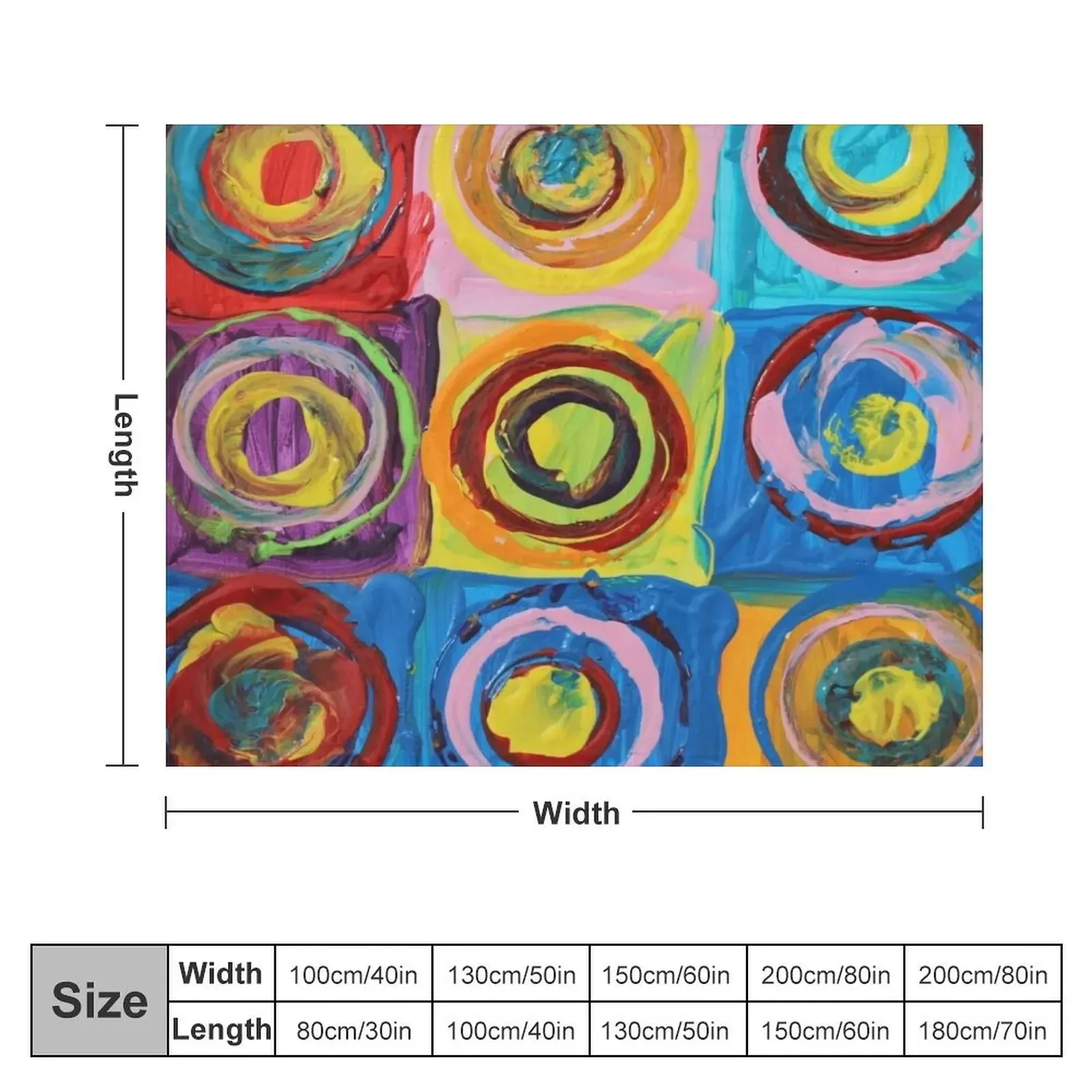 Wissaly Kandinsky Patting Colorful Classic Art Throw Blanket Blankets For Sofas Furry Blankets