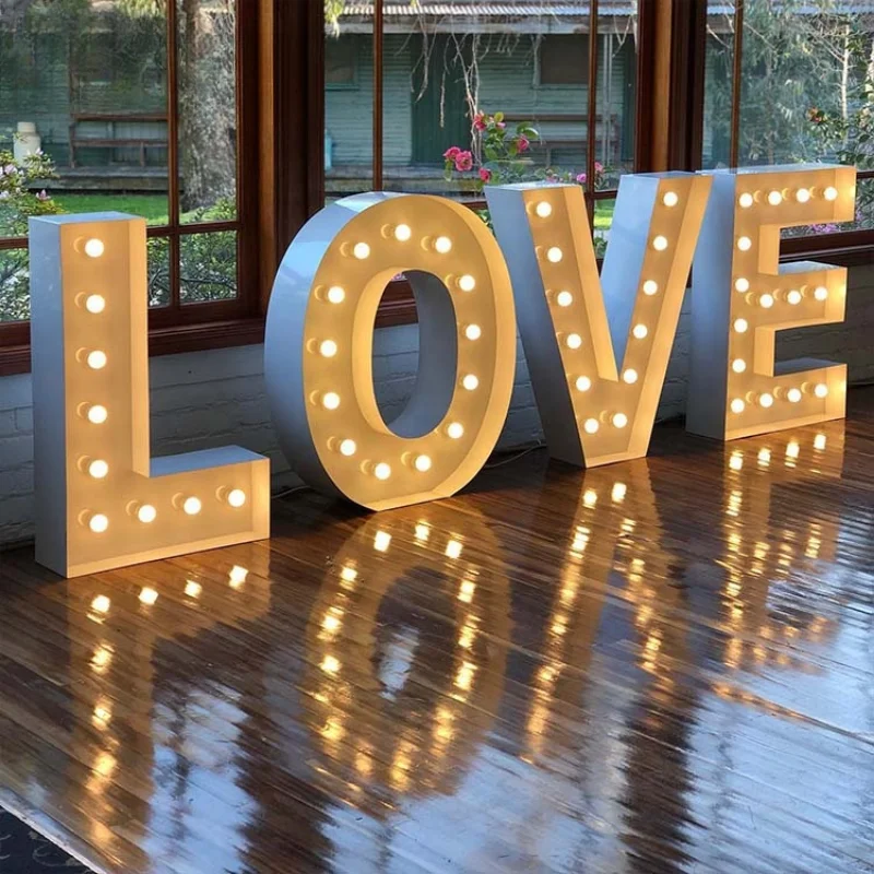 2023 waterproof outdoor party supplies cabochon LED large light up letters for events wedding decoration lights