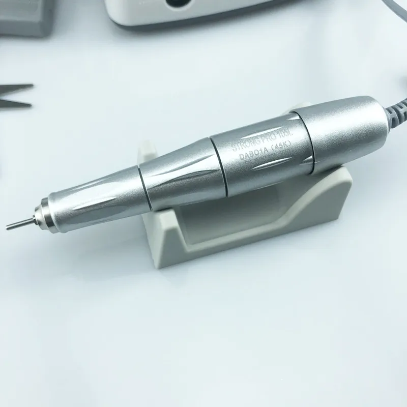 45000rpm SILVER Handpiece STRONG 210 PRO 105 105L 65W  Nail Drills Manicure Machine Pedicure Electric File Bits