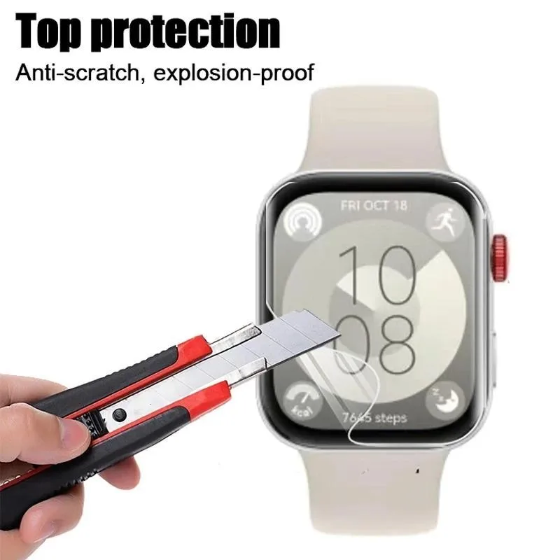 TPU 스크린 보호 필름, 흠집 방지 필름, 풀 커버, 울트라 HD PMMA 보호 필름 (화웨이 워치 Fit3 용)