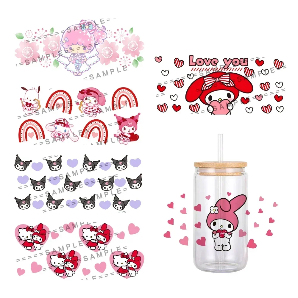 

Mini UV DTF Transfer Sticker Valentines Series Sanrio Cartoon Roles Waterproof Transfers Decals For 16oz Cup Wrap