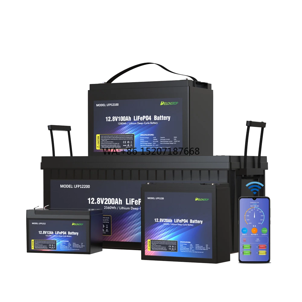 RV Battery Pack With BMS Fast Charge Ultra Thin Lithium 12v Power Supply 12v 100ah 200AH 300ah 460ah 560ah 600ah Lifepo4