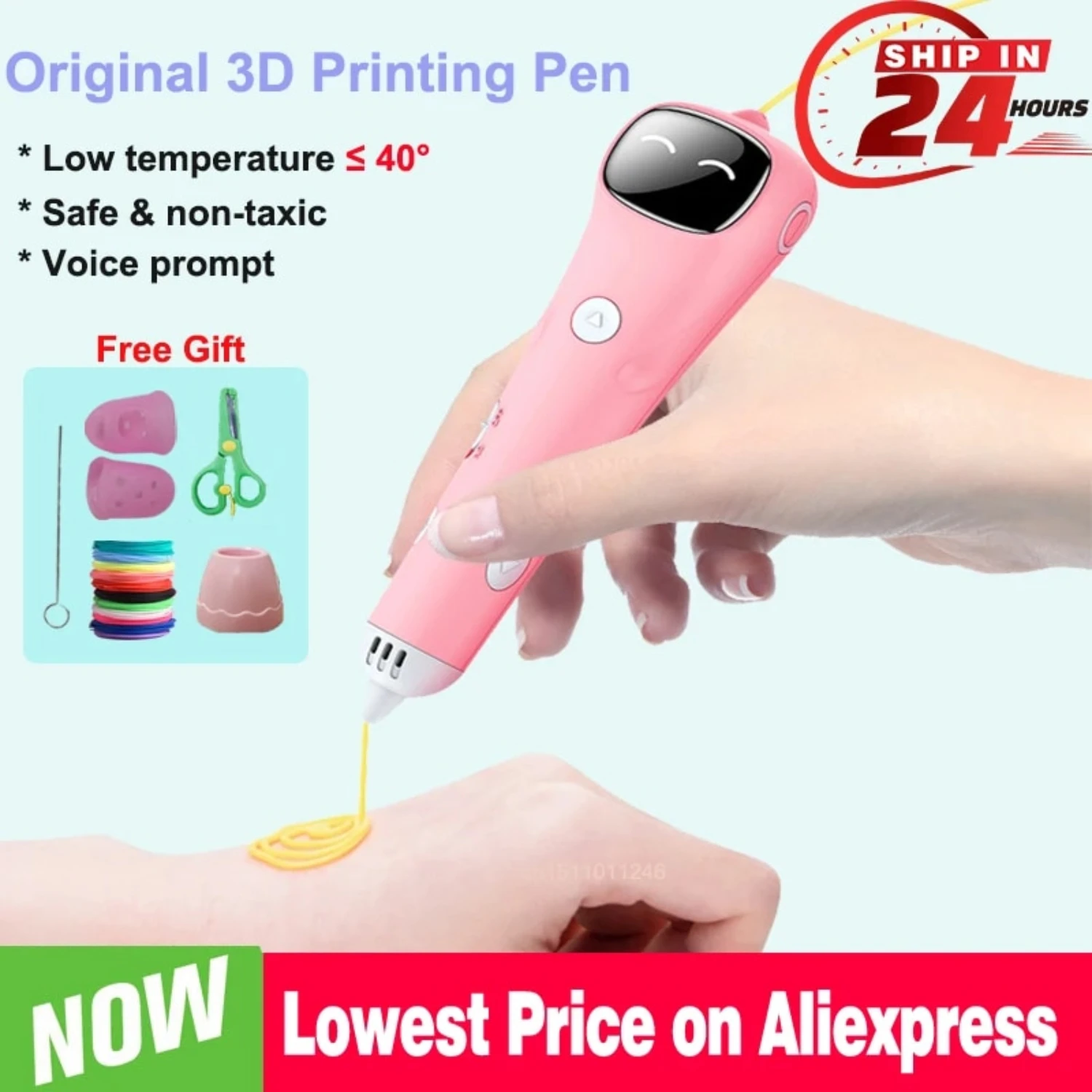 Pluma 3D Filamento PCL de baja temperatura de 1,75 mm para juguete de impresora 3DS DIY - Regalo perfecto para niñas y niños