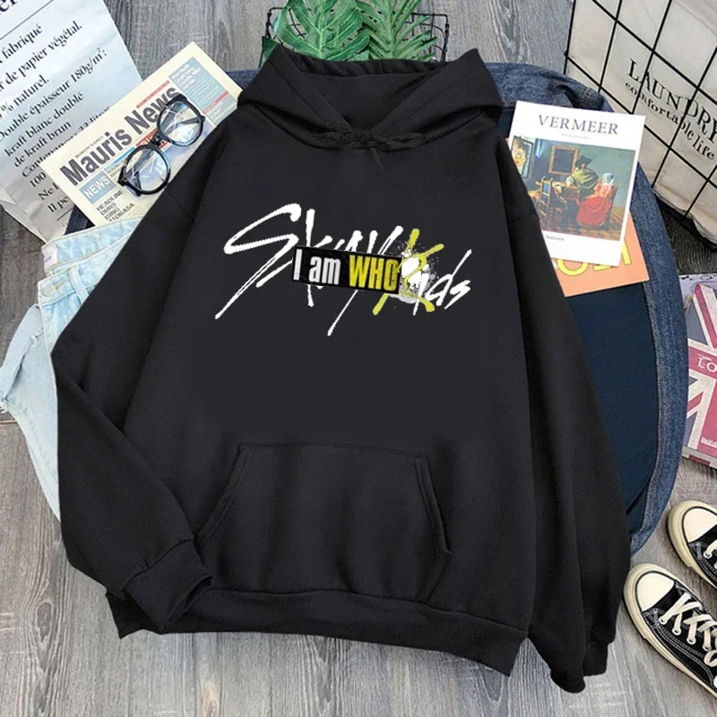 I Am Not Graphic Sweatshirt Korea Stray Kids Hoodies Women Cartoon Harajuku Gothic Girls Kpop Streetwear Women\'s Clothes