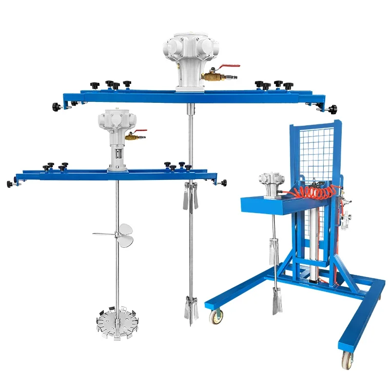 IBC ton barrel pneumatic mixer 1000L paint and coating horizontal plate industrial chemical mixer, high-speed disperser