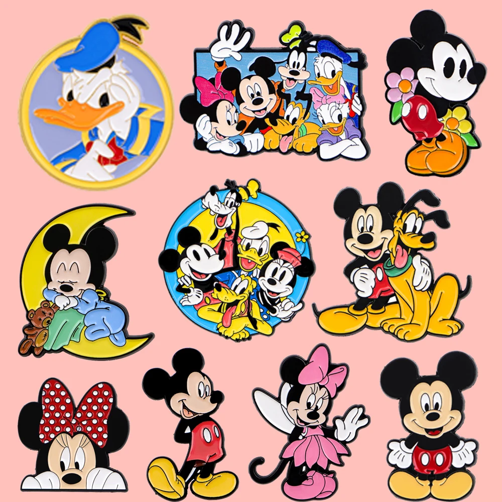 بروش مطلي لفيلم الفأر اللطيف، تصميم فريد وبسيط، شارة حيوانات كرتونية سعيدة، إكسسوارات ملابس للرجال والنساء