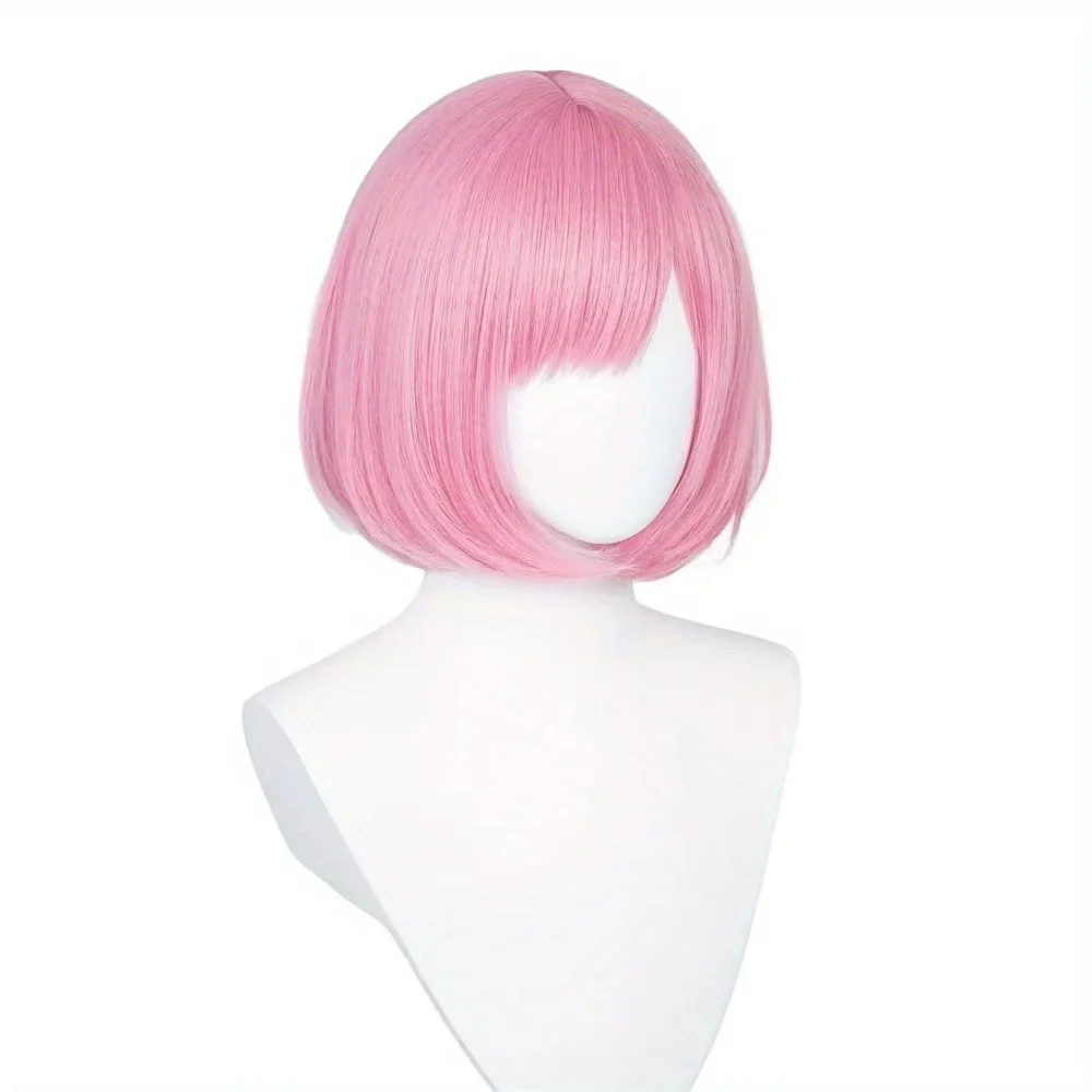 Cosplay Wig for Project Sekai Cosplay Short Straight Pink Party Wigs for Women Girls Pink