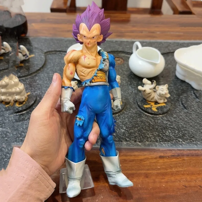 

Dragon Ball God Destruction Vegeta Battle Damage Universe Suit Super Saiyan Repainted Hand-Made Model Decoration Around Gifts